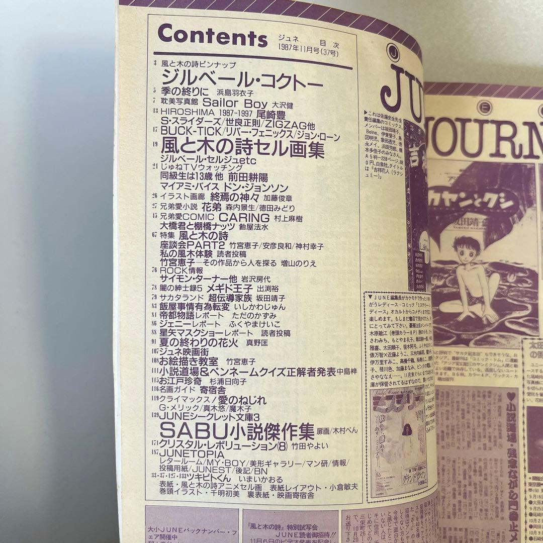 【80年代 貴重 】June ジュネ 1987年 11月 Ｎｏ．37 大沢健 他