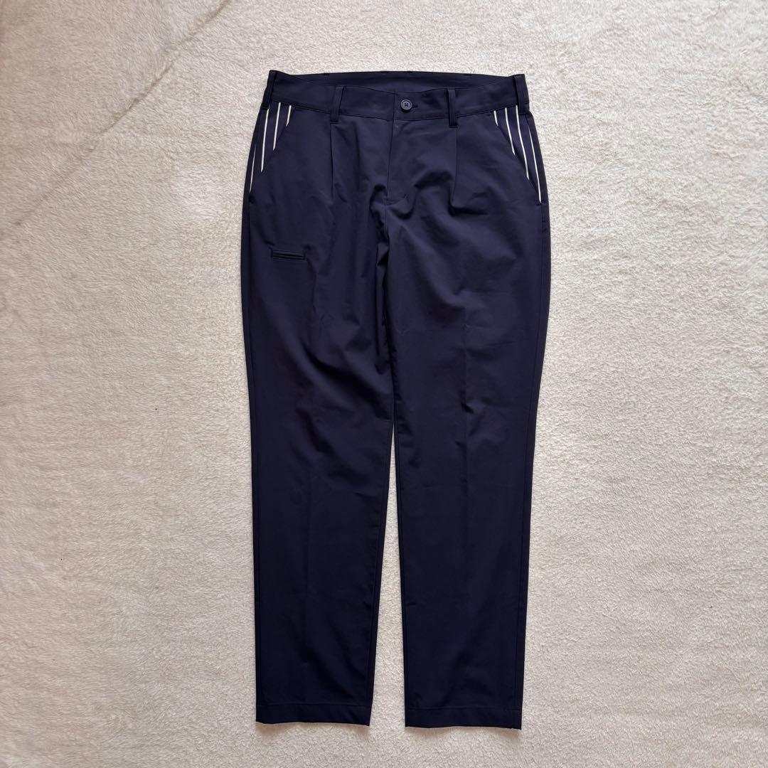 BEAMS GOLF ビームスゴルフ ストレッチ ワンタック パンツ ネイビー系