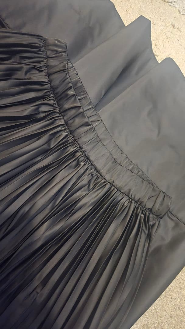美品ENFOLD エンフォルドVOLUME SKIRT38プリーツサテンスカート
