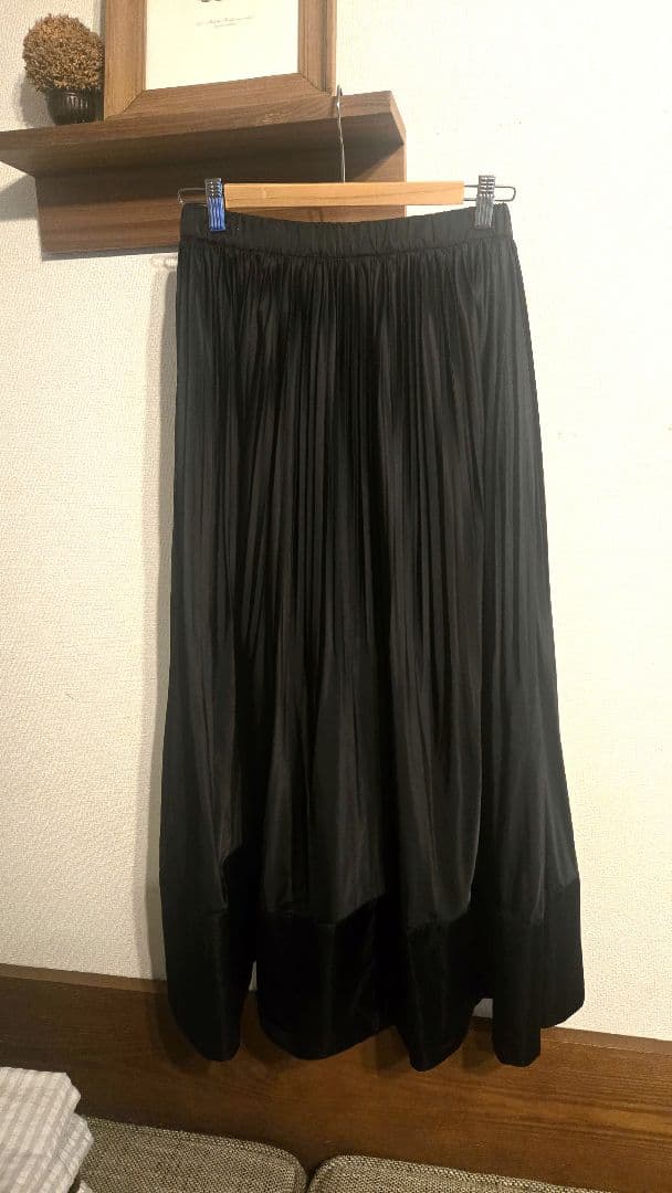 美品ENFOLD エンフォルドVOLUME SKIRT38プリーツサテンスカート