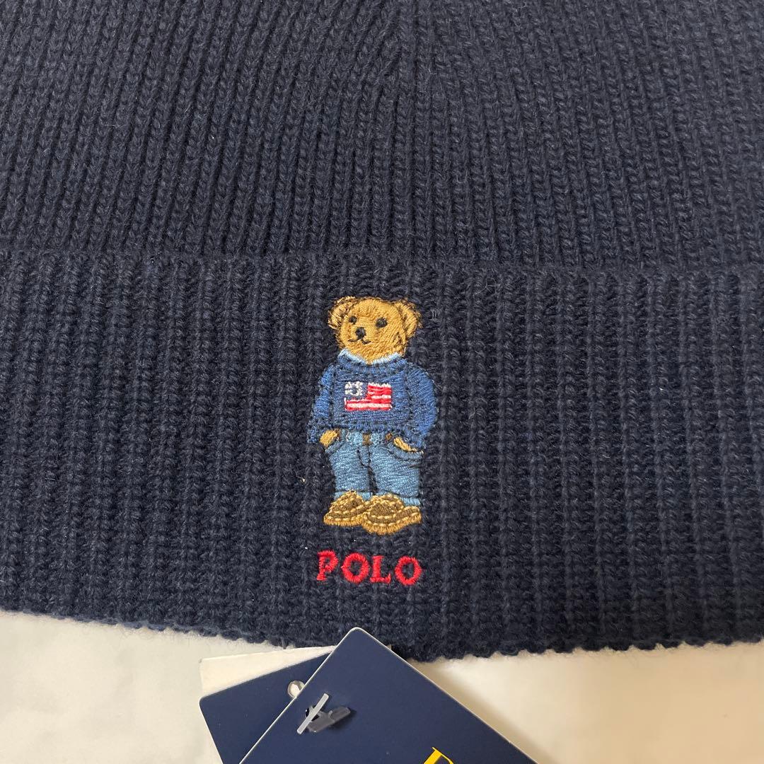 【新品未使用】POLO RALPH LAUREN ポロベア リブニット ニット帽