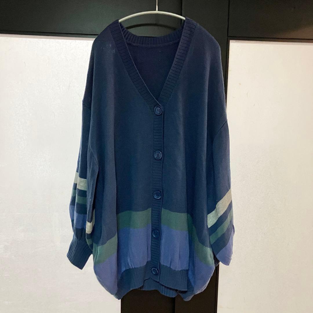 あの×ALAND ニットカーディガン　ユニセックス　ビッグシルエット ゆるだぼ