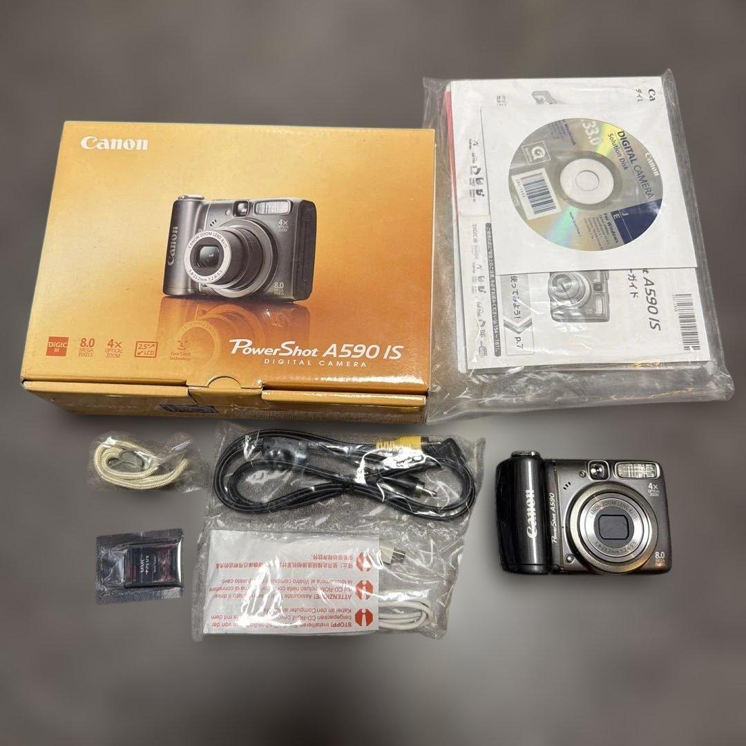 美品 名機 平成レトロ 元箱付き Canon PowerShot A590 is