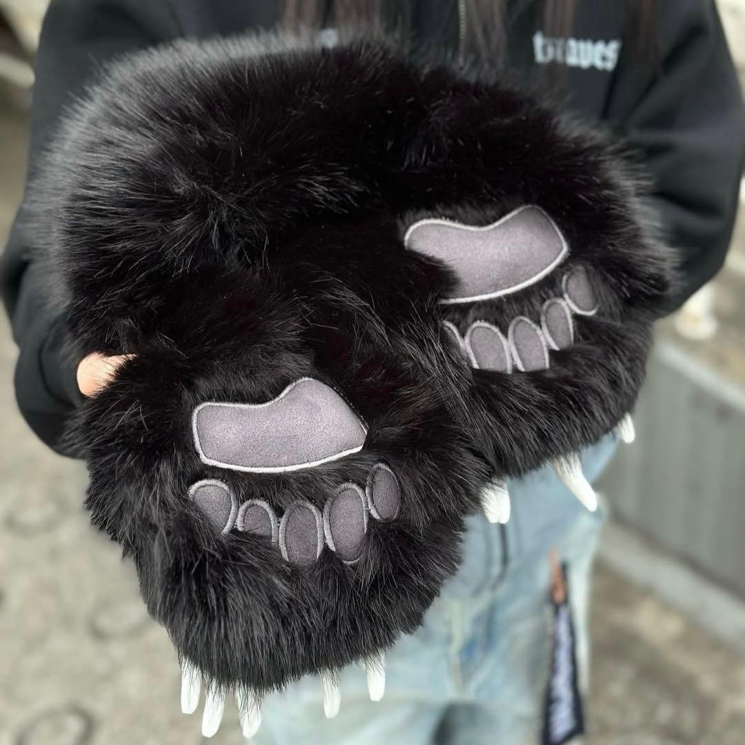 帽子 bravest studios BEAR CLAW HAT BLACK