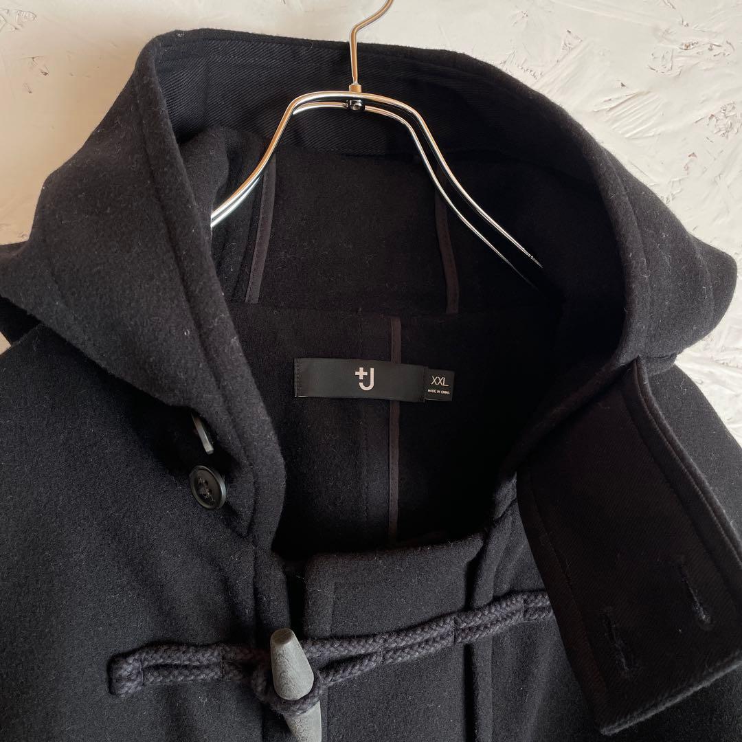 【UNIQLO+J】ウールオーバーサイズダッフルコート　フード付き　XXL
