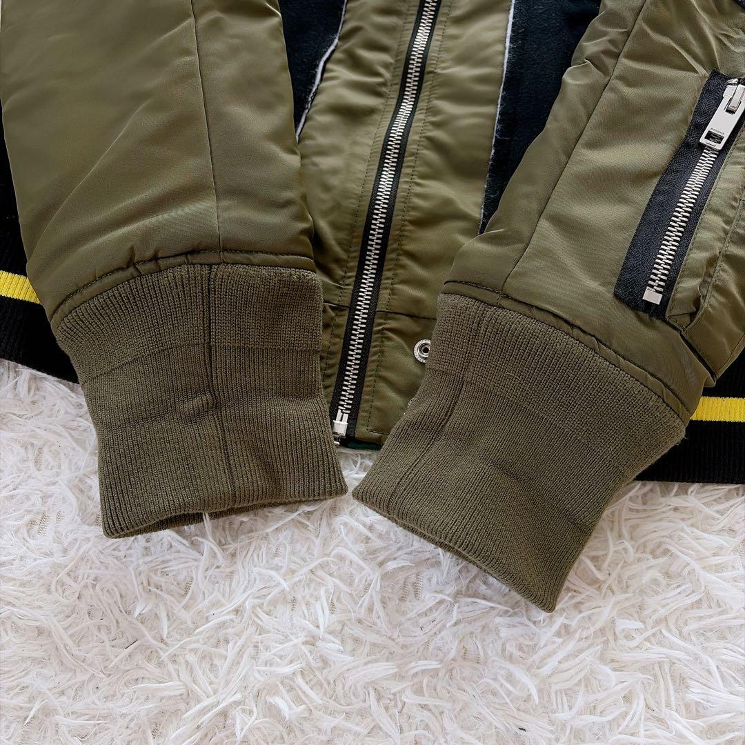 美品　ディーゼル　MA-1 スタジャン　キルティング　ロゴジップ　異素材
