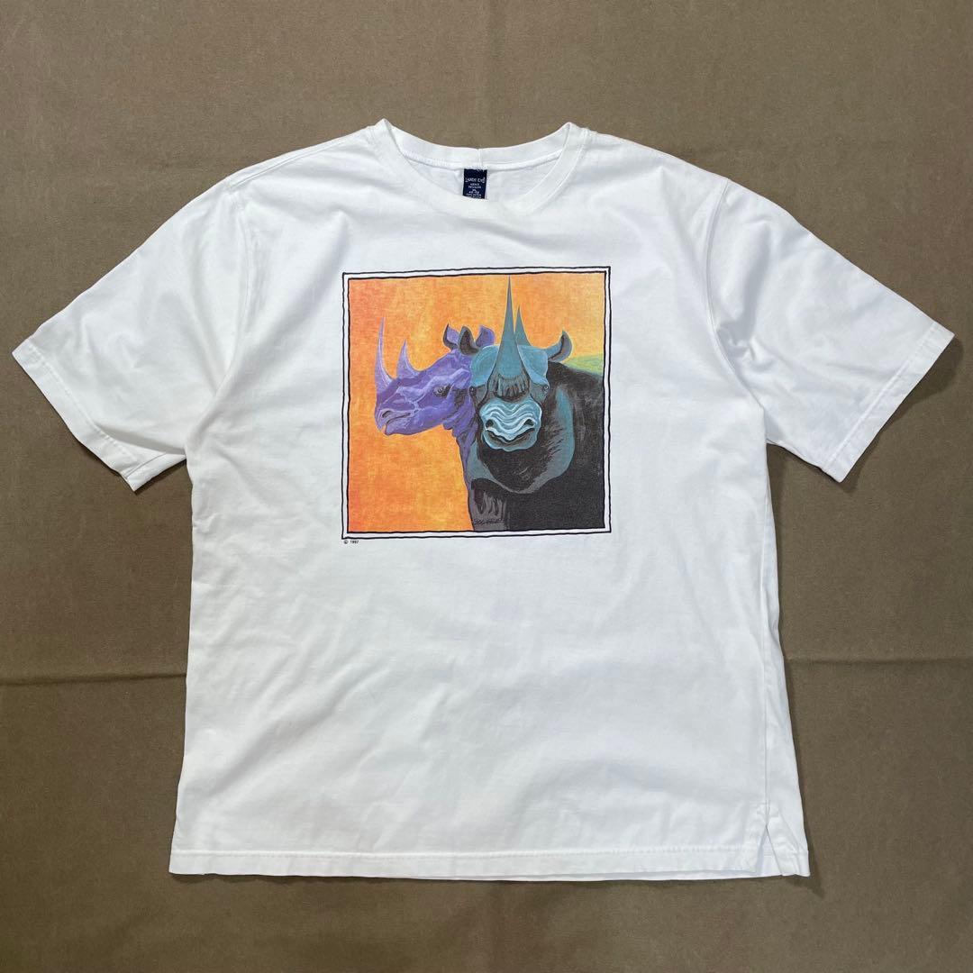 90s ランズエンド プリントt ビンテージ アメリカ製 usa old 80s