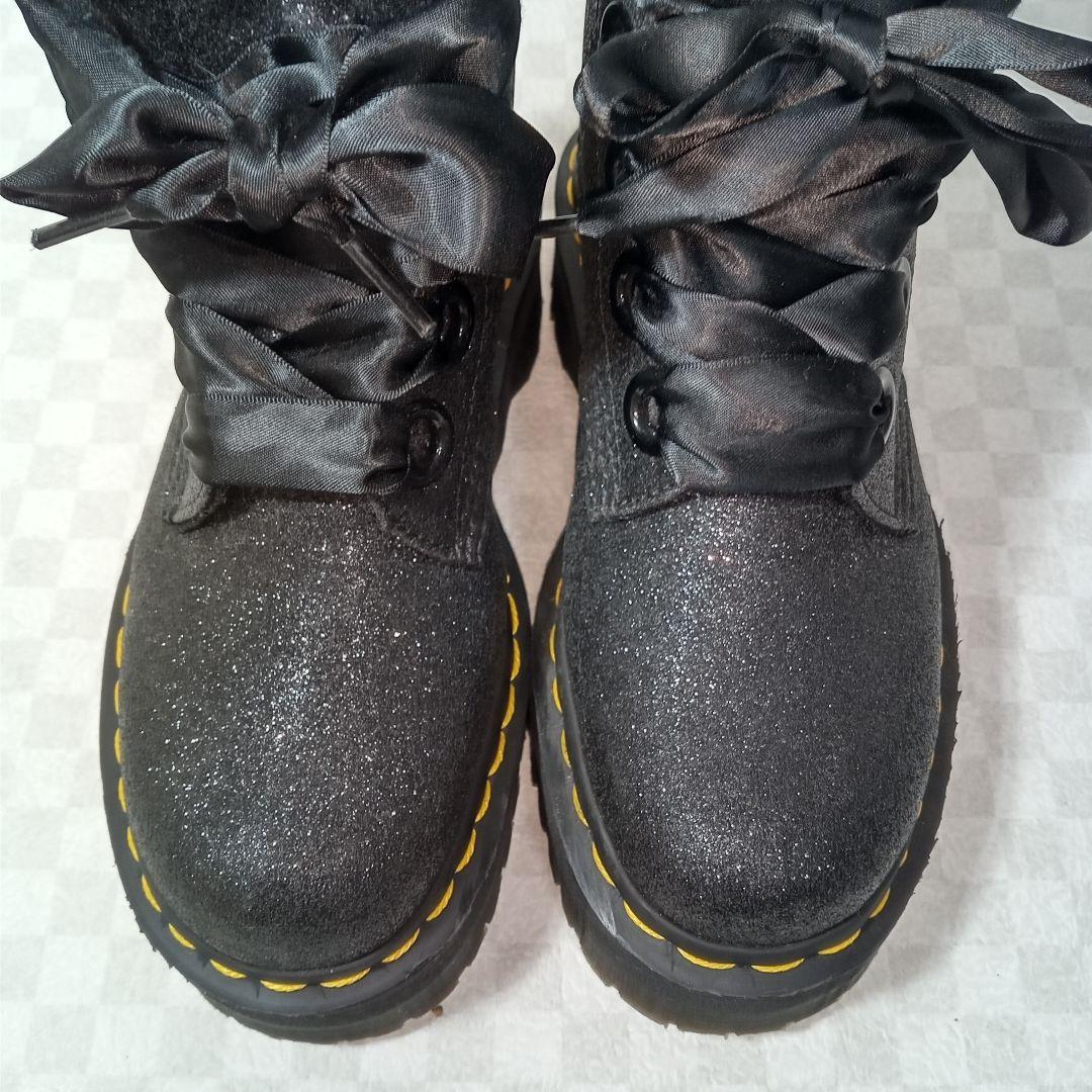美品 Dr.Martens MOLLY GLITTER 6HOLE 黒