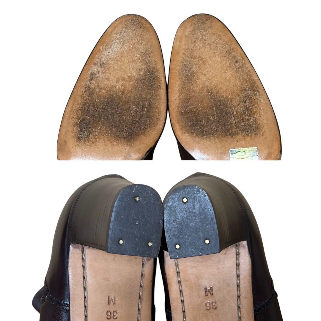 希少/極美品 タニノクリスチー 36 レザー バックジップ サイドゴアブーツ 茶