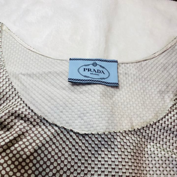 【美品】PRADA MILANO プラダ　高級　ドレス　ワンピース　総柄　42
