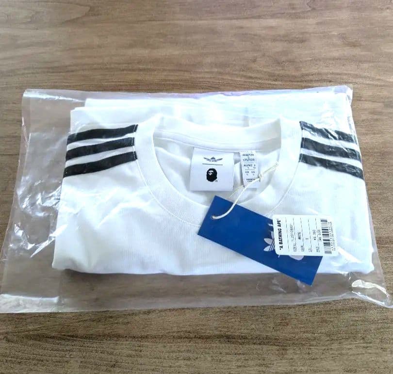 新品未開封 25ss BAPE × adidas Tee White М 白
