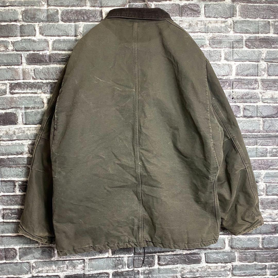 カーハート トラディショナルコート C26 モスグリーン 2XL フェード 古着