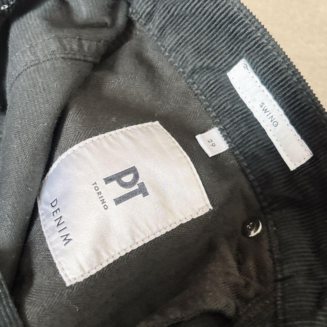 美品 PT TORINO DENIM RLZ コーデュロイパンツ 黒 w29