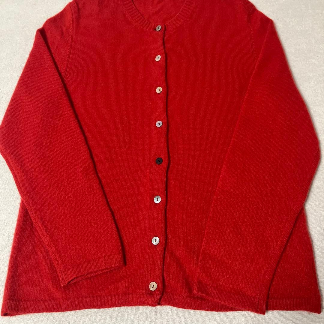 k*す様 【未使用】J.CREW ジェイクルー★カシミア100%カーディガンL赤