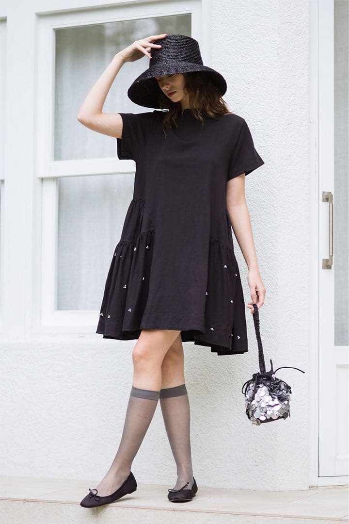 【25SS】Merlette LUMEN フレンチノット刺繍 ティアードドレス