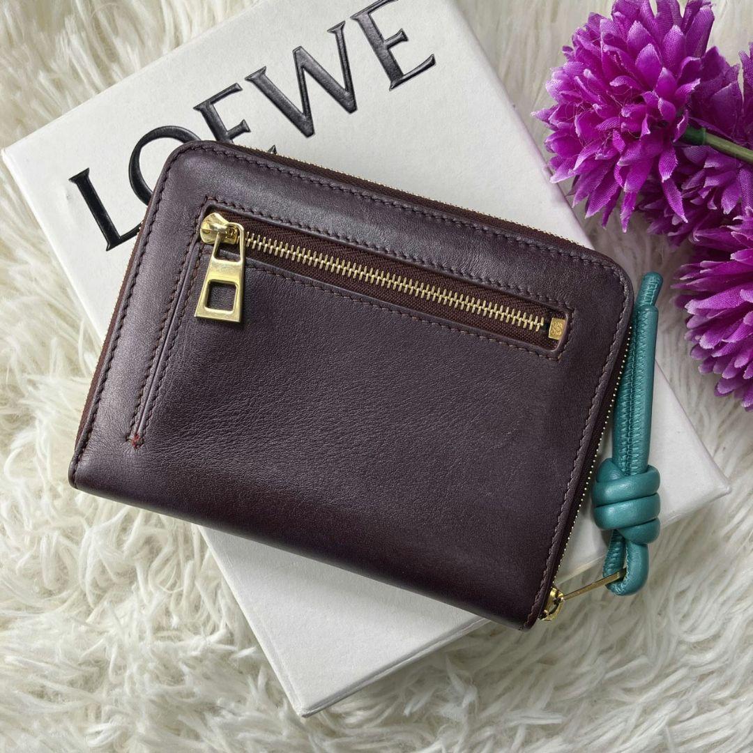 美品 LOEWE ロエベ ノット コンパクト ウォレット 財布 ジップウォレット