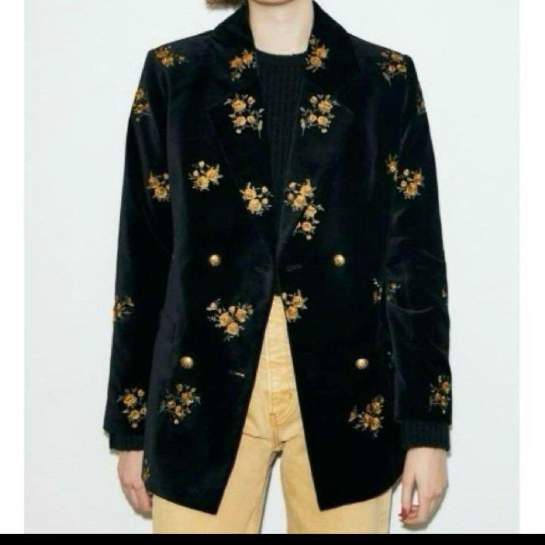 美品✨MOUSSY マウジー　ベルベット テーラードジャケット　金ボタン