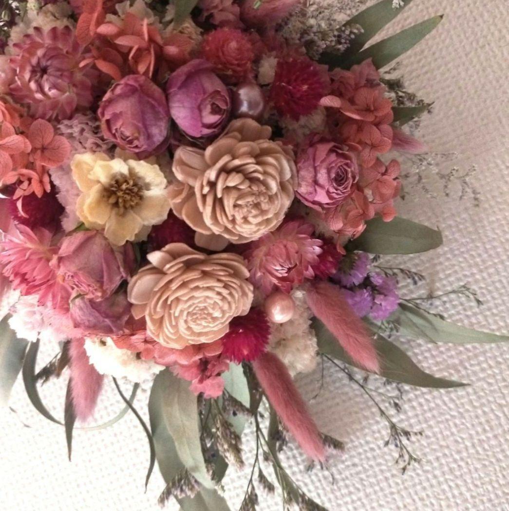 ♡秀和ページ♡ドライフラワースワッグpink&Red•*¨*•♬♡
