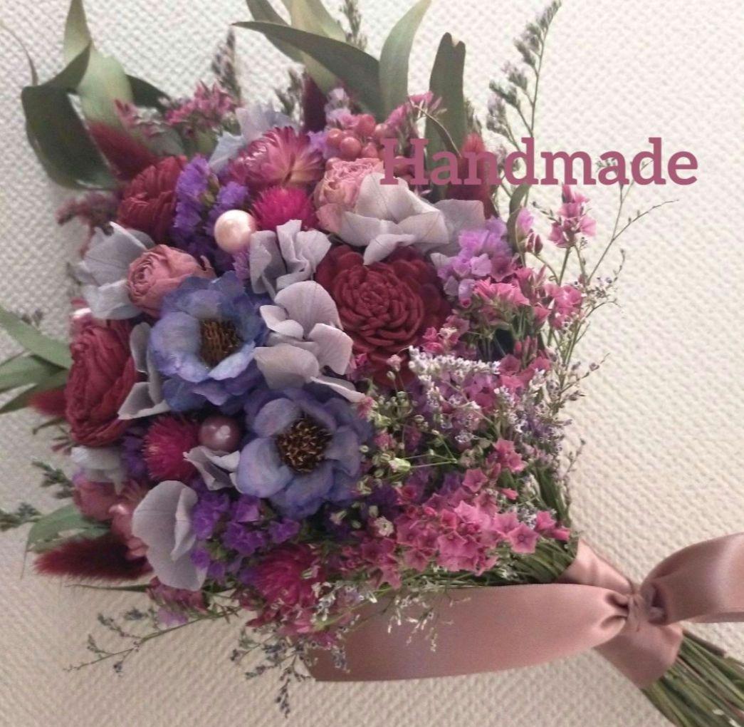 ♡秀和ページ♡ドライフラワースワッグpink&Red•*¨*•♬♡