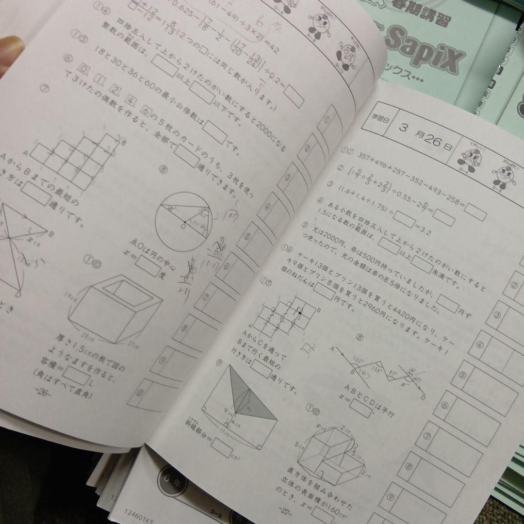 サピックス　6年算数デイリー/春/夏/冬/土特/日特/基礎力 2025年受験中古