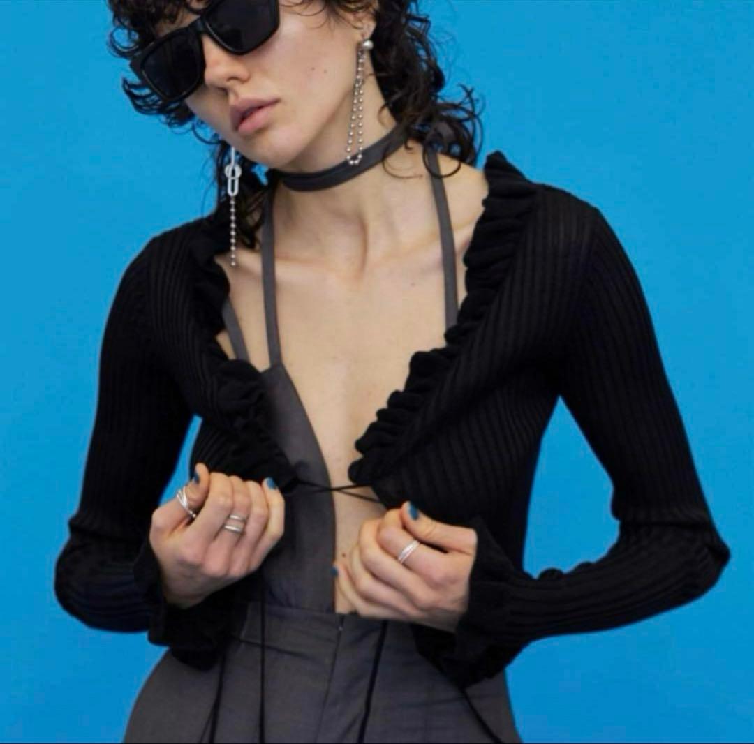 JOSE MOON RAFFLE KNIT TOPS/ラッフルニットトップス