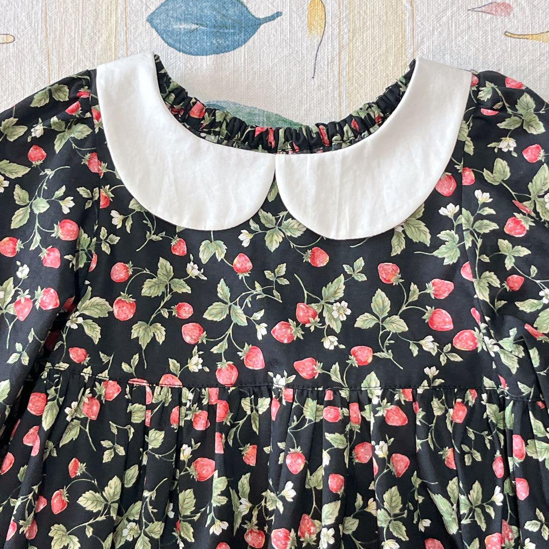 丸えりワンピース　長そで　90サイズ　ハンドメイド
