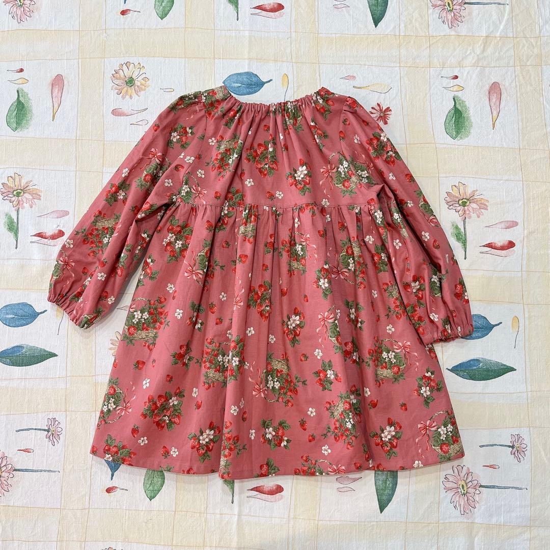 丸えりワンピース　長そで　90サイズ　ハンドメイド
