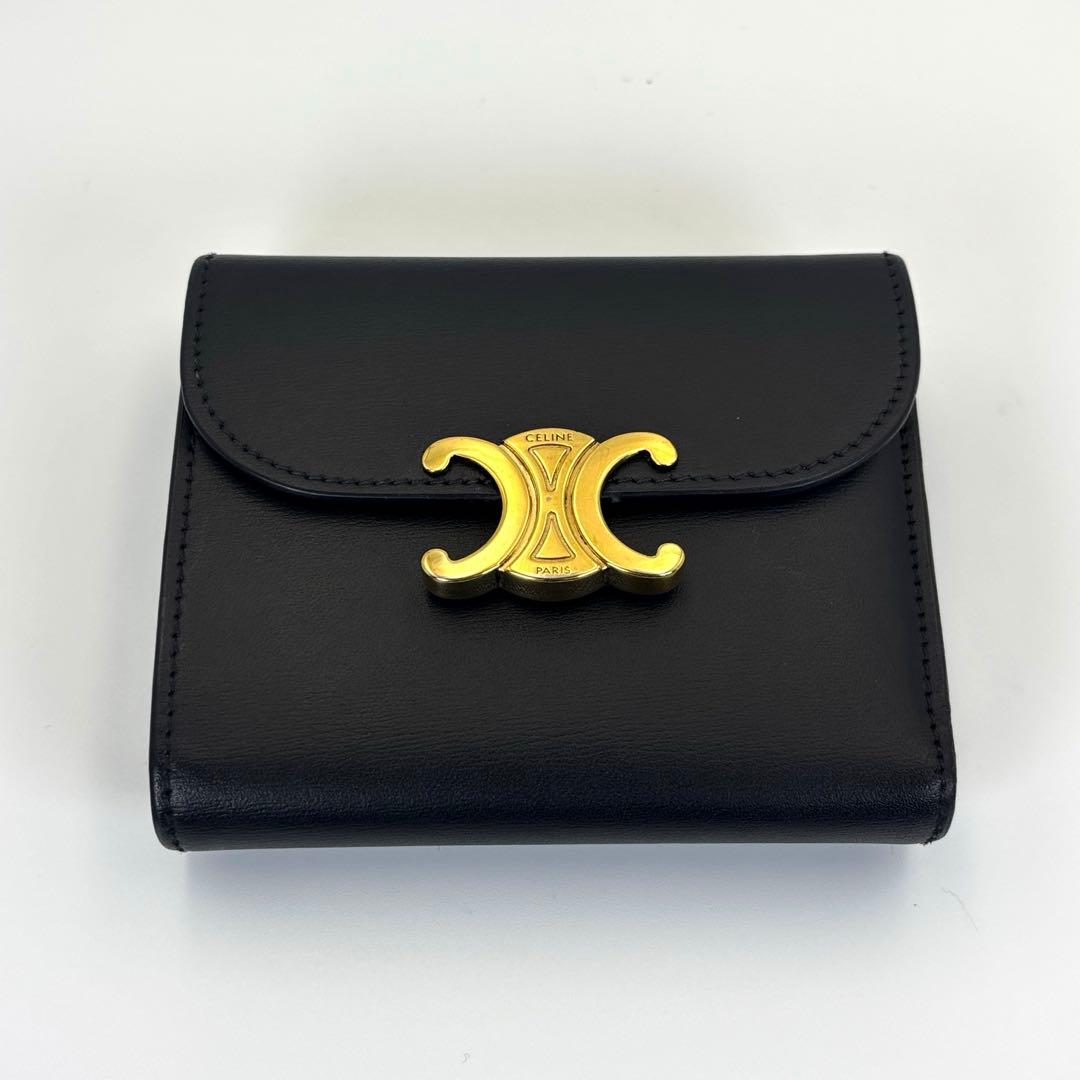 CELINE セリーヌ　トリオンフ　カーフスキン　三つ折り　財布　ミニ財布