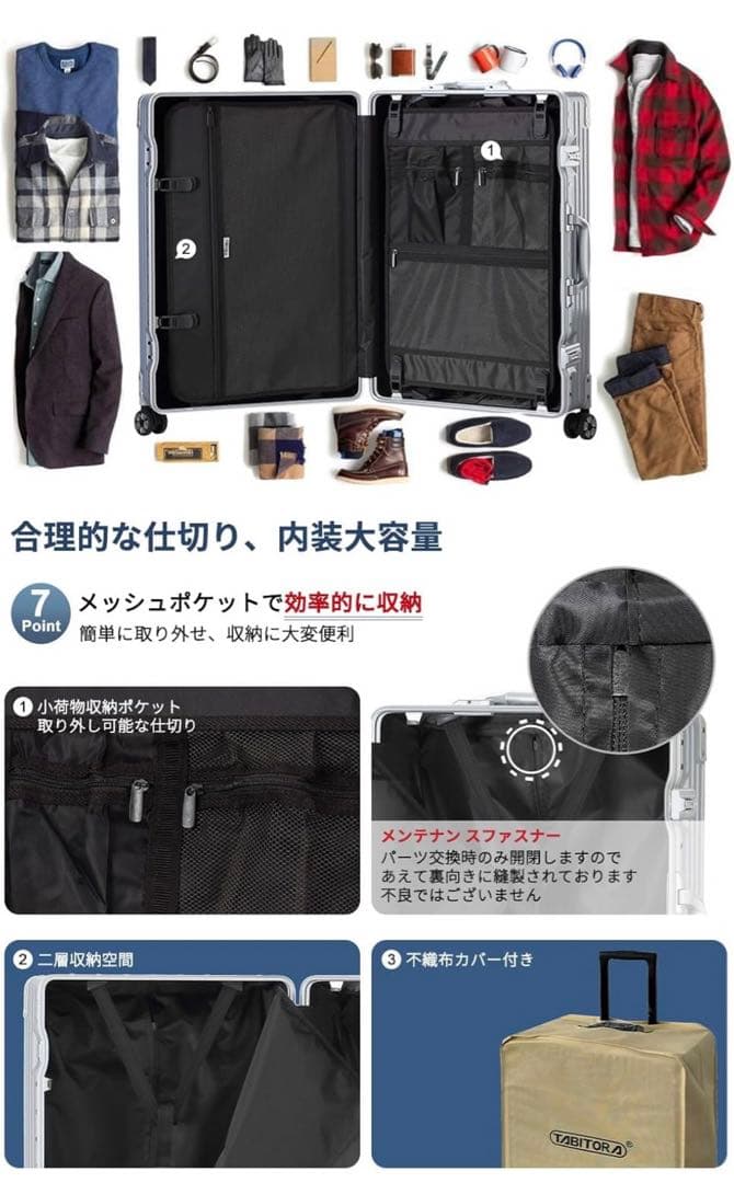 スーツケース アルミフレーム 機内持ち込み 36L 旅行 冬休み
