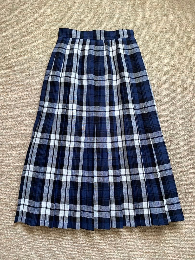 O'NEIL OF DUBLINオールプリーツロングリネンキルトスカート80cm
