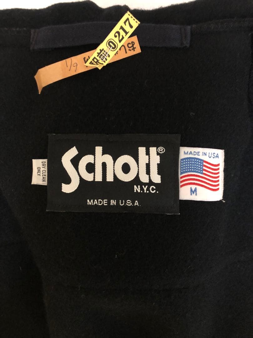 【美品/USA製】Schott ショット ダッフルコート ネイビー M 32oz