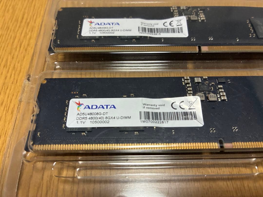 立*明様 ADATA DDR5 4800 8GB x 2