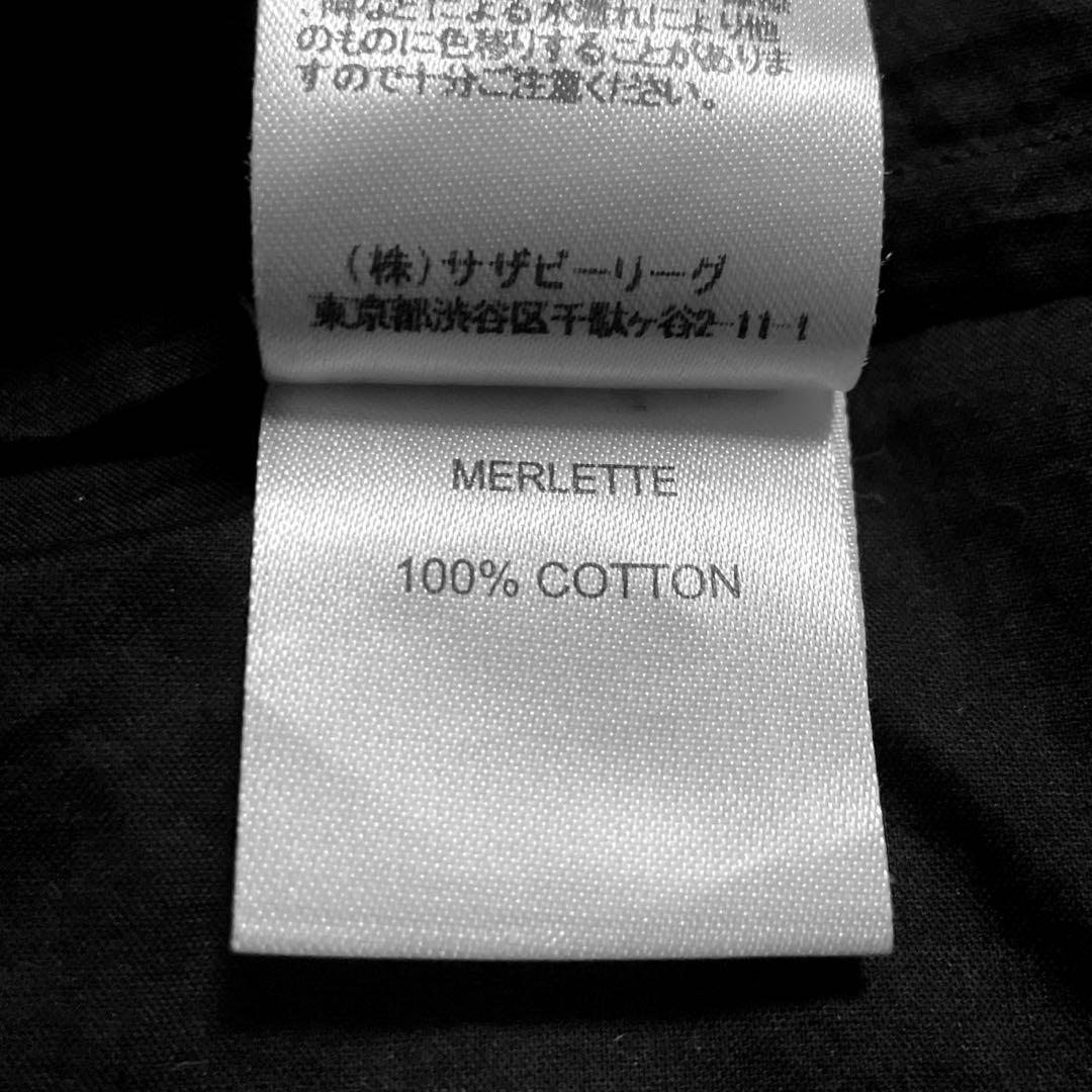 良品　MERLETTE デザインシャツワンピース　ノーカラー　インドコットン