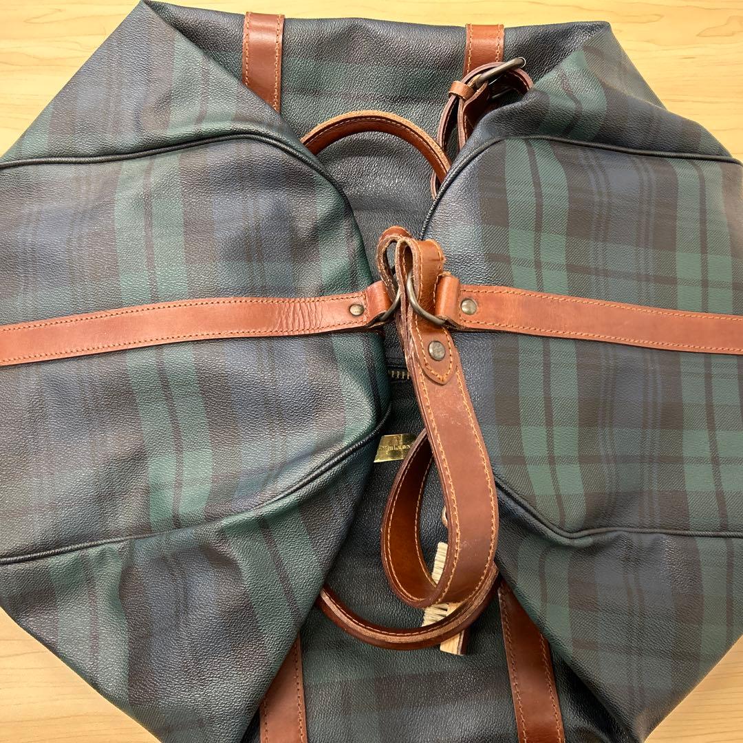 ポロラルフローレン ボストンバッグ 2way チェック 金具 ショルダー 旅行