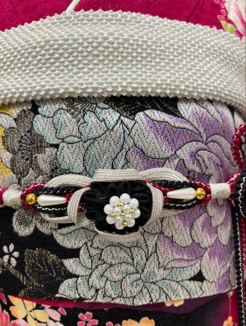 ショール付　振り袖　フルセット　別誂長襦袢　金彩　刺繍　銀通し　長尺袋帯　793