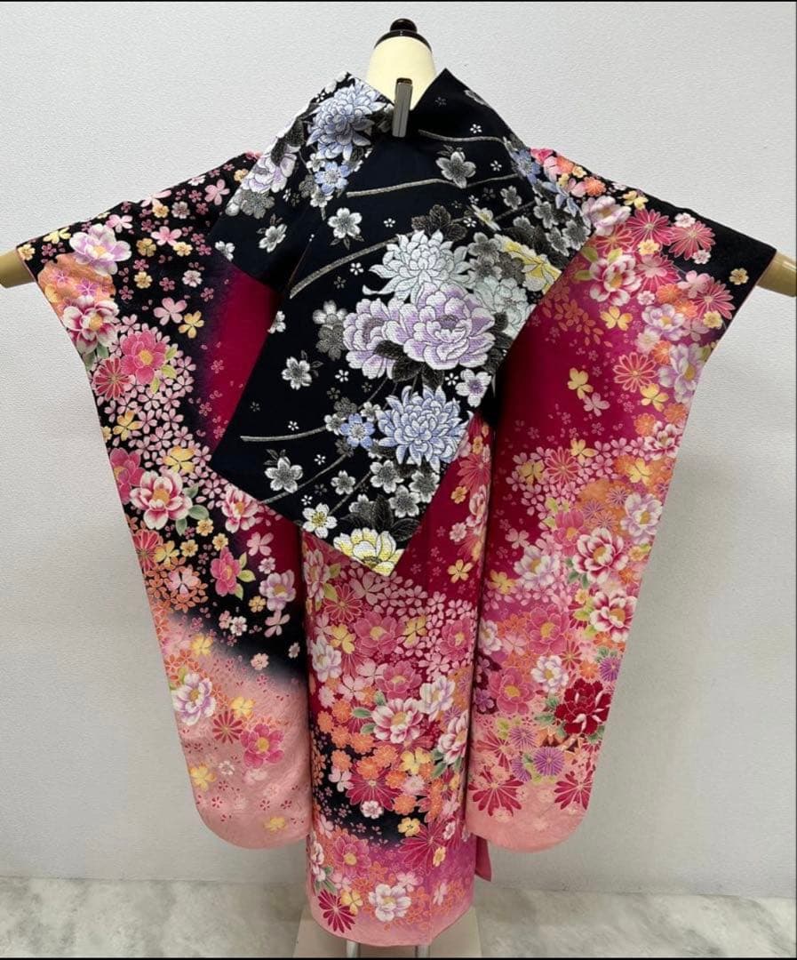 ショール付　振り袖　フルセット　別誂長襦袢　金彩　刺繍　銀通し　長尺袋帯　793