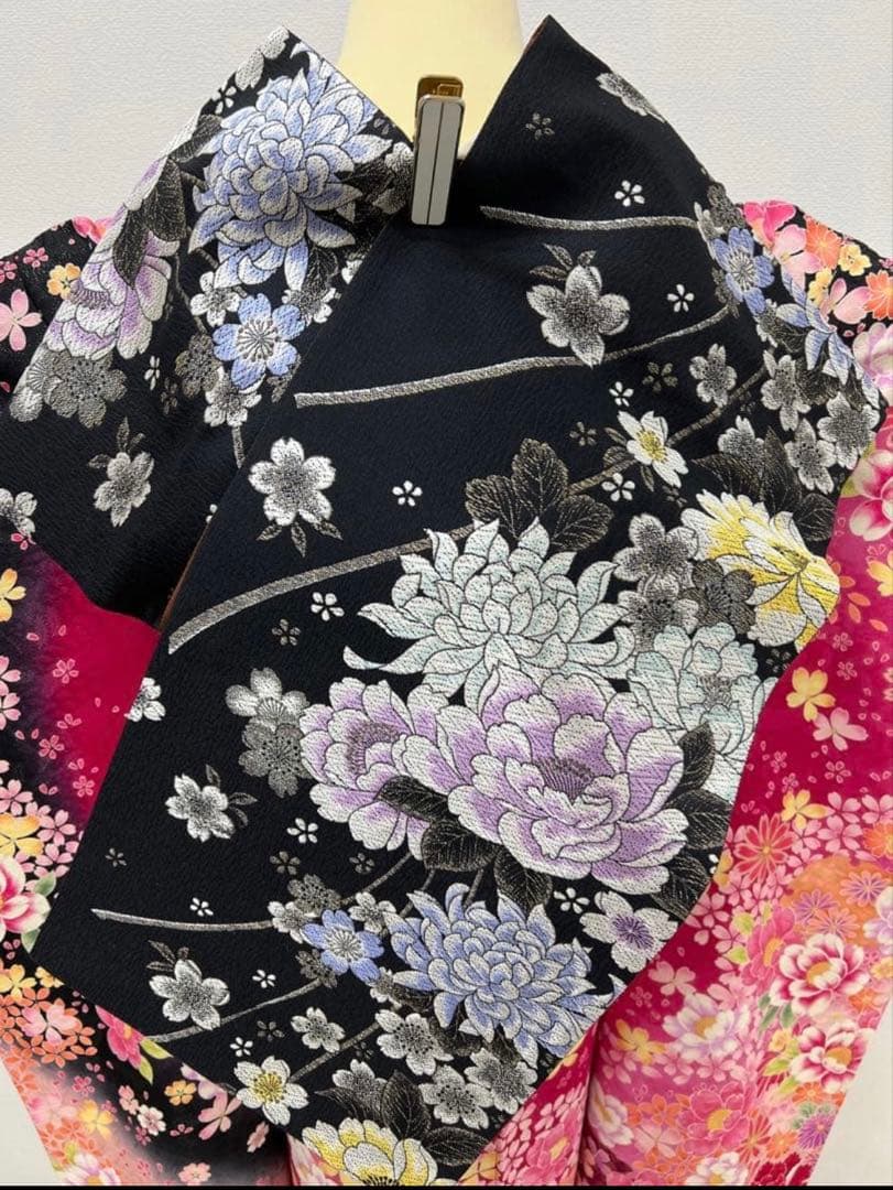 ショール付　振り袖　フルセット　別誂長襦袢　金彩　刺繍　銀通し　長尺袋帯　793