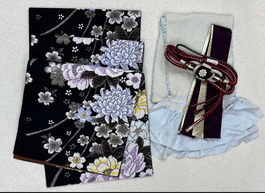 ショール付　振り袖　フルセット　別誂長襦袢　金彩　刺繍　銀通し　長尺袋帯　793