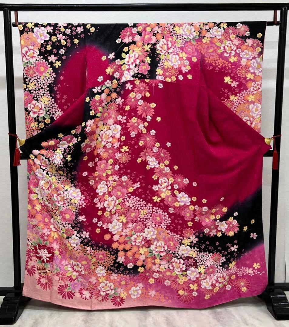 ショール付　振り袖　フルセット　別誂長襦袢　金彩　刺繍　銀通し　長尺袋帯　793