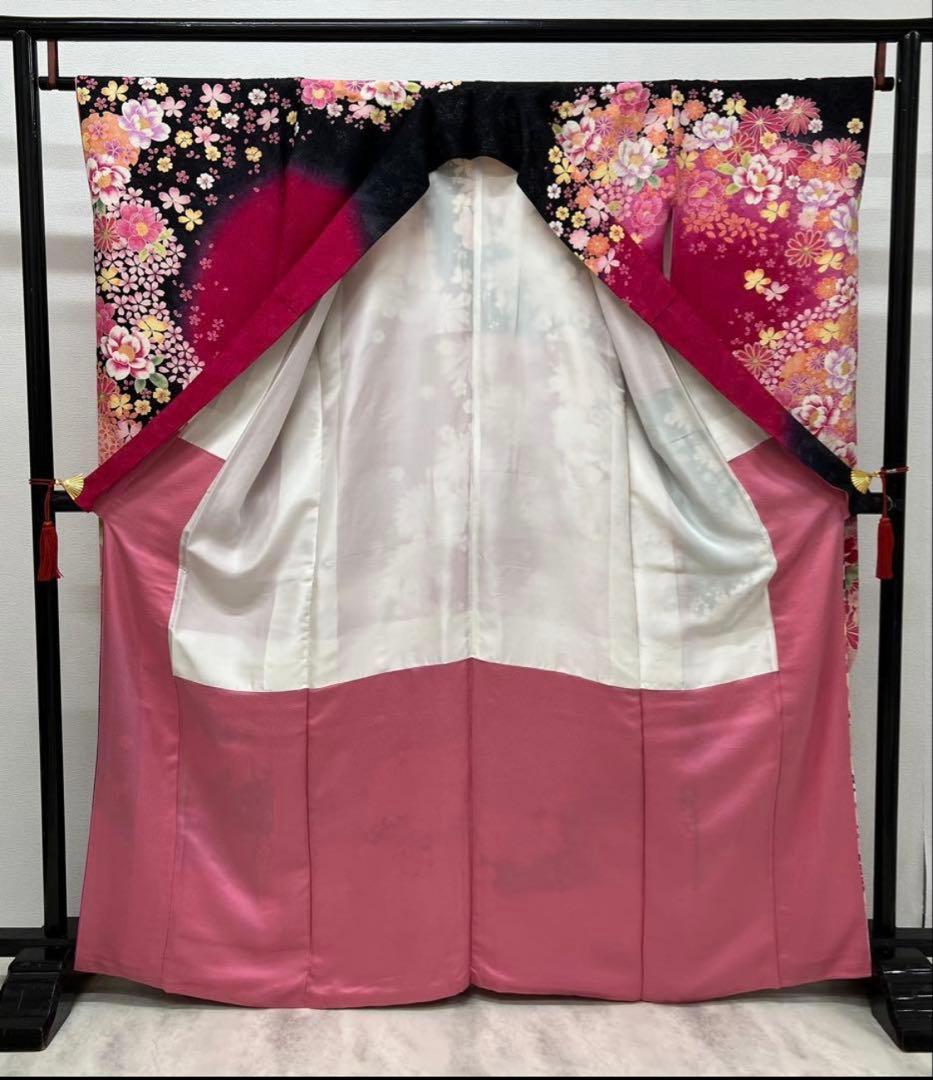 ショール付　振り袖　フルセット　別誂長襦袢　金彩　刺繍　銀通し　長尺袋帯　793