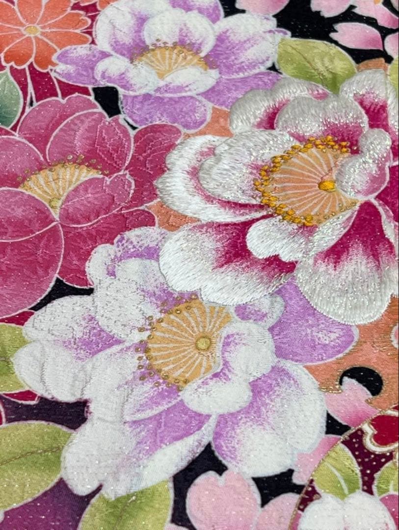 ショール付　振り袖　フルセット　別誂長襦袢　金彩　刺繍　銀通し　長尺袋帯　793