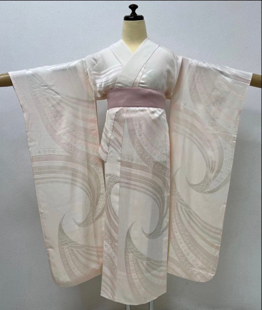 ショール付　振り袖　フルセット　別誂長襦袢　金彩　刺繍　銀通し　長尺袋帯　793