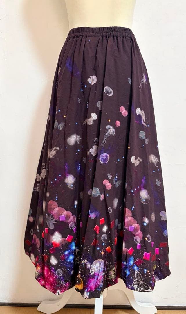 【ScoLar】クラゲ宇宙orきのこ惑星 2柄展開バルーンスカート　新品