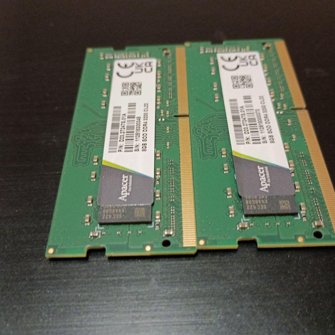Apacer DDR4 8GB×2 メモリーセット　16GB