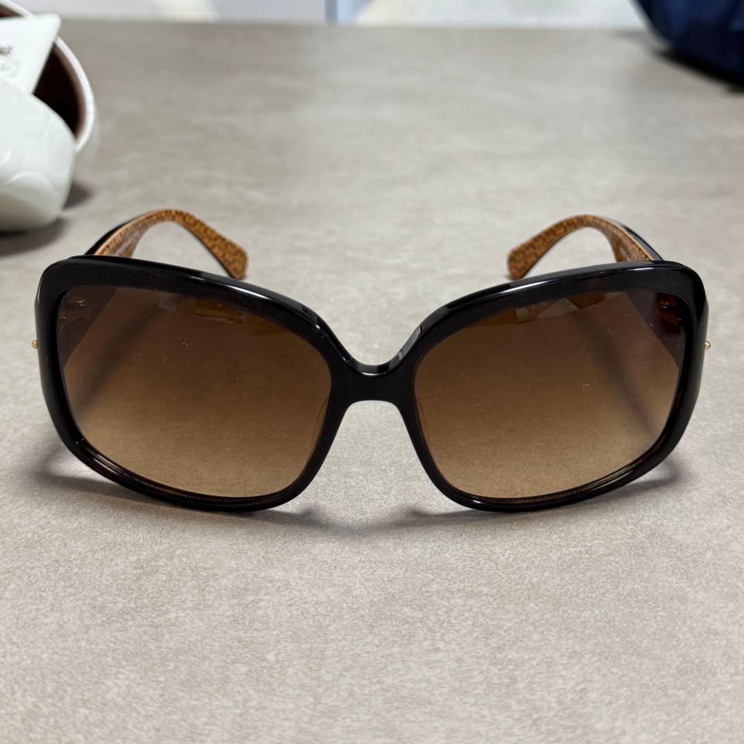 【新品箱付き】COACH/サングラス/ハートモチーフ/ブラウン/オーバーサイズ