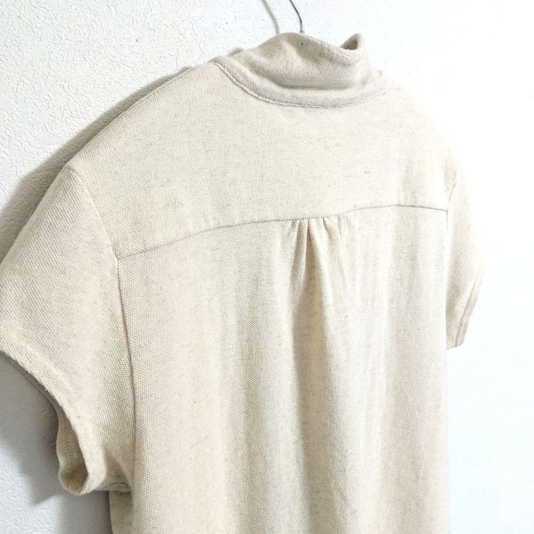 KAPITAL 鳥刺繍 ボウタイ付き コットンリネン鹿の子ポロシャツ