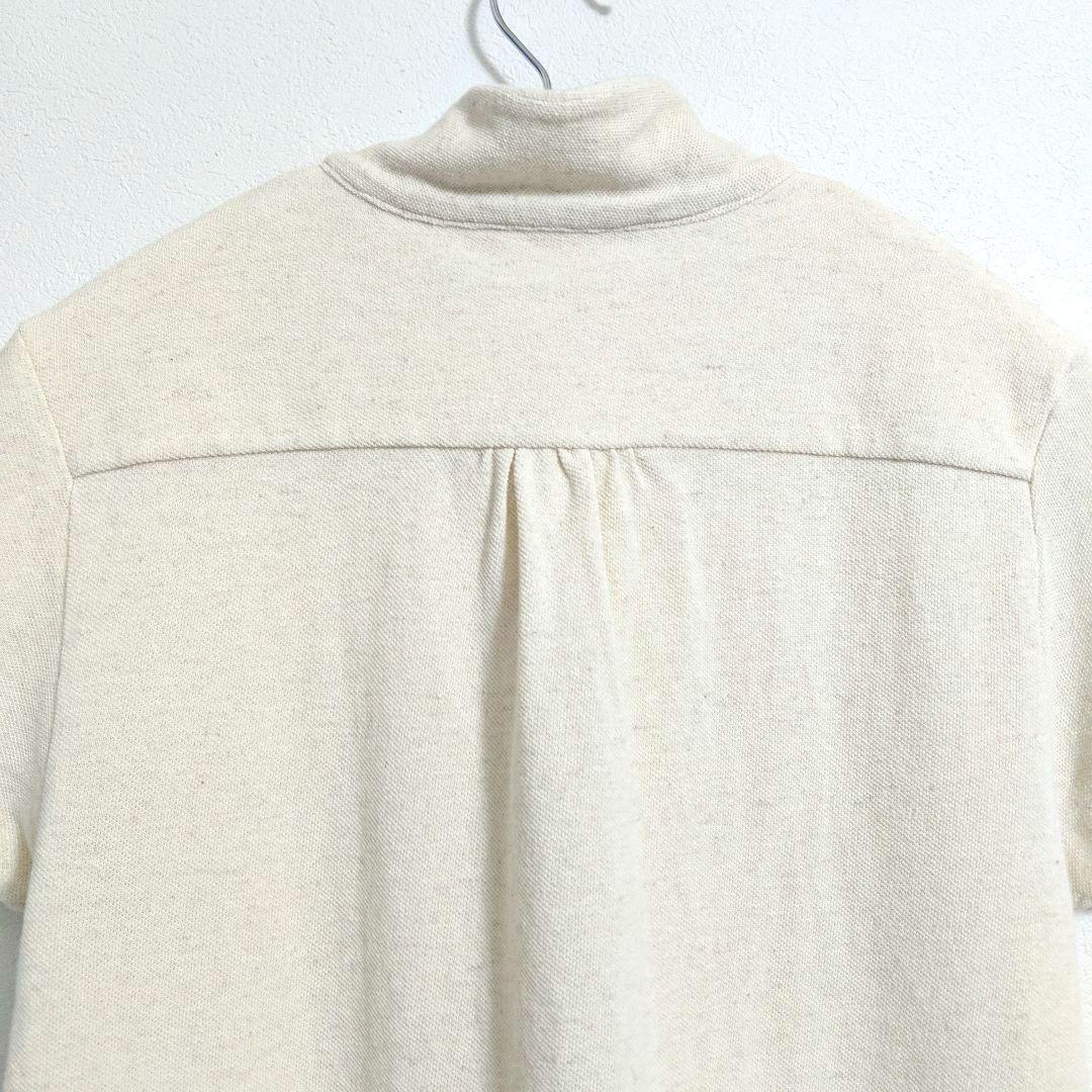 KAPITAL 鳥刺繍 ボウタイ付き コットンリネン鹿の子ポロシャツ