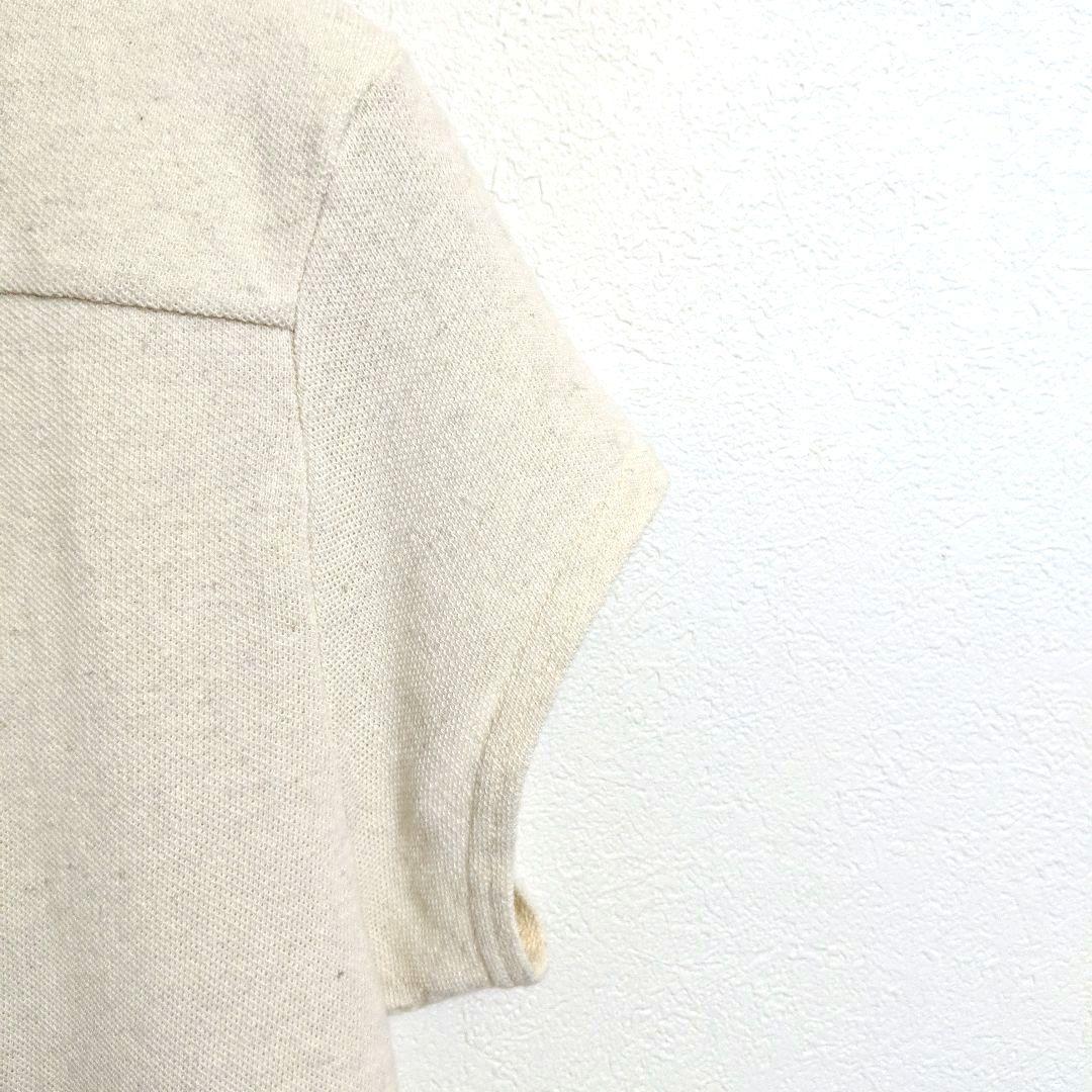 KAPITAL 鳥刺繍 ボウタイ付き コットンリネン鹿の子ポロシャツ