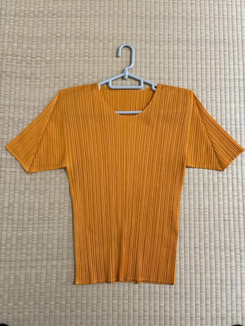 美品PLEATS PLEASE オレンジ 半袖カットソー