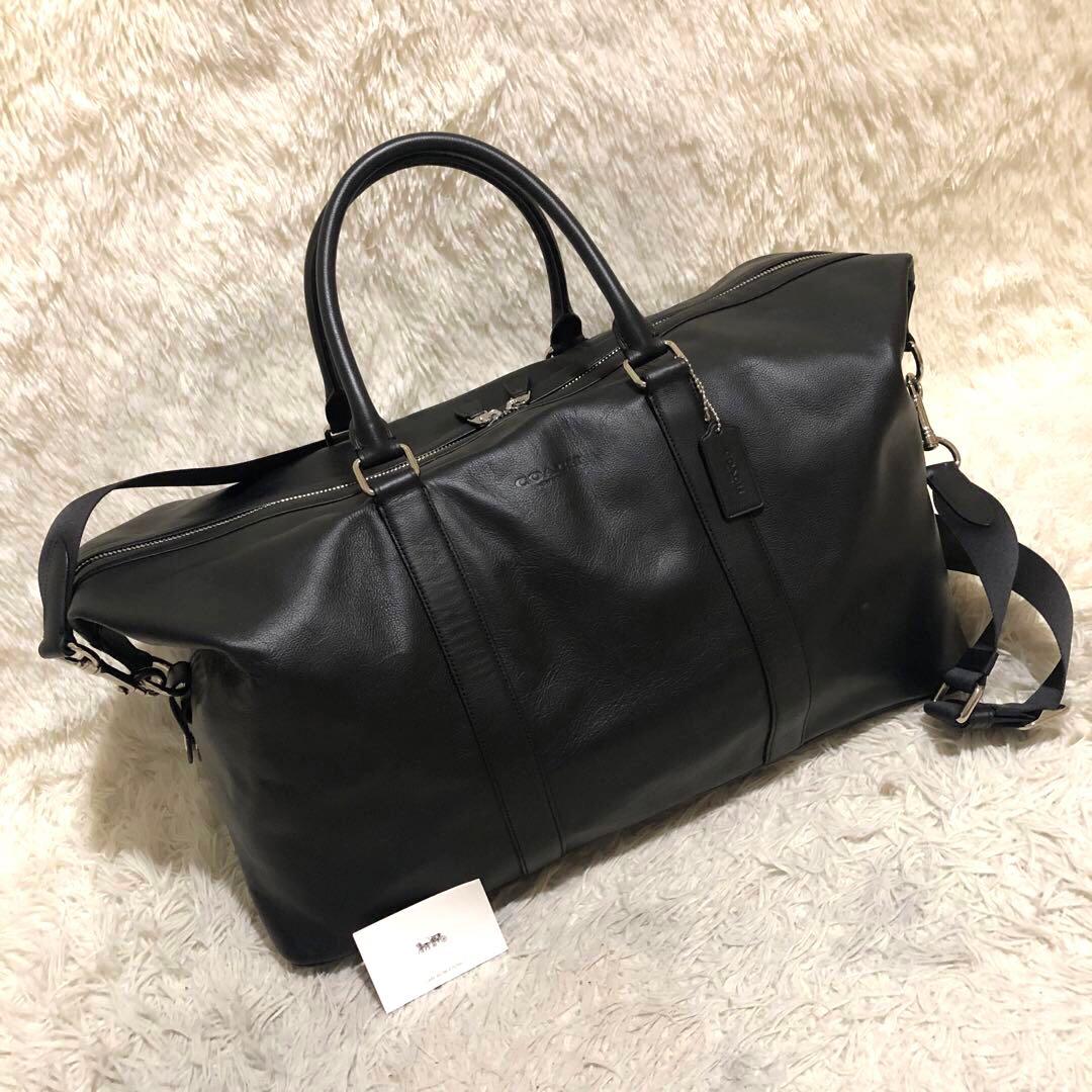 未使用級✨コーチ レザー　2way ボストンバッグ ショルダーバッグ ブラック